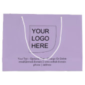 トレンドカラー - ソフトバイオレット 大型ロゴ ギフトバッグ (裏面)