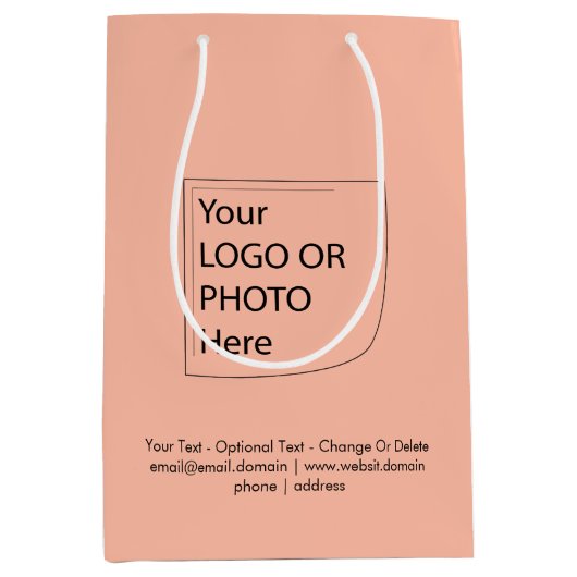 トレンドカラー – ソフトピーチミディアムロゴ抱き枕 ミディアムペーパーバッグ (正面)