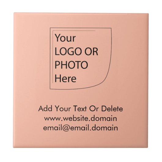 トレンドカラー – ソフトピーチロゴセラミックタイル タイル (正面)