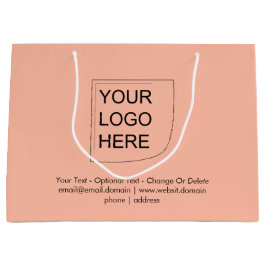 トレンドカラー - ソフトピーチ 大型ロゴギフトバッグ ラージペーパーバッグ