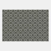 トレンドカラー – ダークフォレストのグレーカラー – パターン ラッピングペーパーシート (正面)