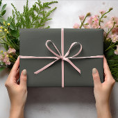 トレンドカラー – ダークフォレスト無地のグレイ転が- ラッピングペーパー