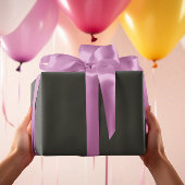 トレンドカラー – ダークフォレスト無地のグレイ転が- ラッピングペーパー