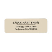 トレンドカラー – ナチュラルベージュ差出人住所ラベル ラベル (正面)