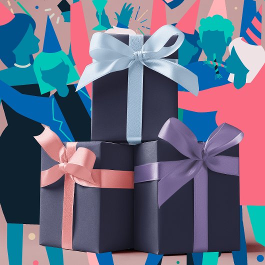 トレンドカラー – ネイビーブルーカラー – 無地の ラッピングペーパーシート