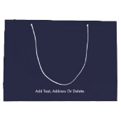 トレンドカラー – ネイビーブルーカラー – 無地の ラージペーパーバッグ (裏面)