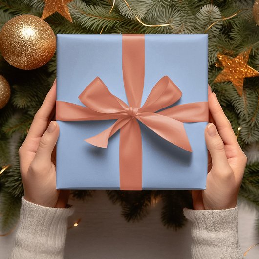 トレンドカラー – パウダーブルーカラー無地の- 転が ラッピングペーパー