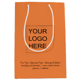 トレンドカラー -フレッシュタンジェリンミディアムロゴギフトバッグ ミディアムペーパーバッグ