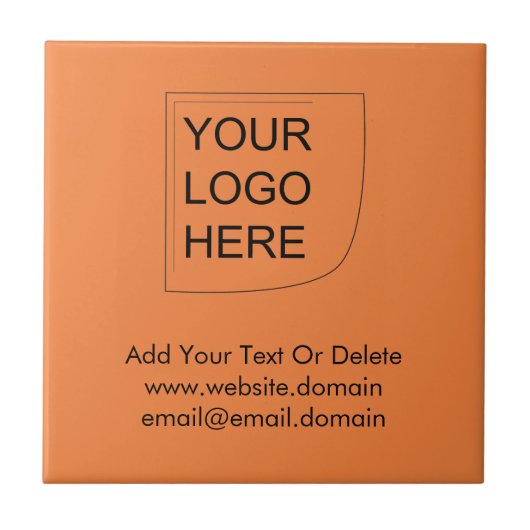 トレンドカラー – フレッシュタンジェリンロゴセラミックタイル タイル (正面)