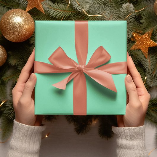 トレンドカラー – ミニグリーンカラー無地の転が- ラッピングペーパー