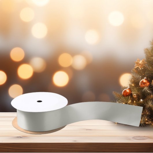 トレンドカラー – ライトシルバーグレーカラー – 無地の サテンリボン