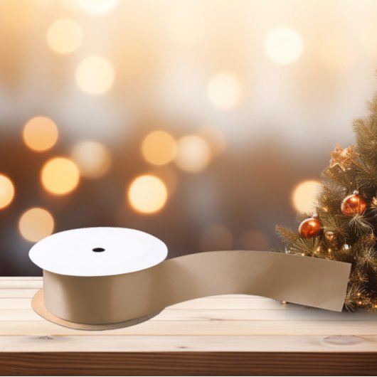 トレンドカラー – 暖かいベージュ色 – 無地の サテンリボン