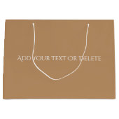 トレンドカラー – 暖かいベージュ色 – 無地の ラージペーパーバッグ (正面)