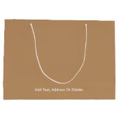 トレンドカラー – 暖かいベージュ色 – 無地の ラージペーパーバッグ (裏面)