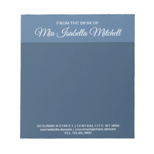 トレンドカラー – 深刻なブルービジネスメモ帳 ノートパッド