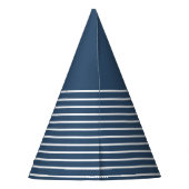 トレンドカラー – 深刻な青いパーティーハットストライプ パーティーハット (裏面)