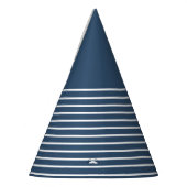 トレンドカラー – 深刻な青いパーティーハットストライプ パーティーハット (左)