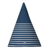 トレンドカラー – 深刻な青いパーティーハットストライプ パーティーハット (右)