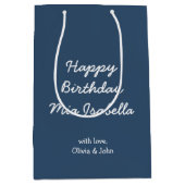 トレンドカラー – 深刻な青カスタム色抱き枕 ミディアムペーパーバッグ (正面)