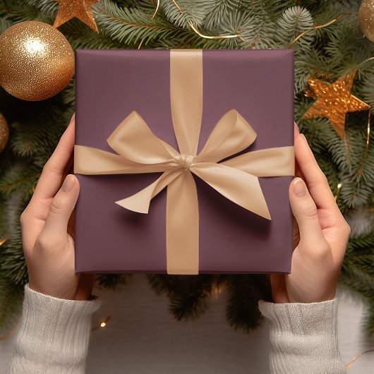 トレンドカラー – 濃い赤のワインカラー無地の- 転が ラッピングペーパー