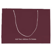 トレンドカラー – 濃い赤のワインカラー – 無地の ラージペーパーバッグ (裏面)