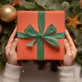 トレンドカラー – 炎の赤無地の色 – 転が ラッピングペーパー