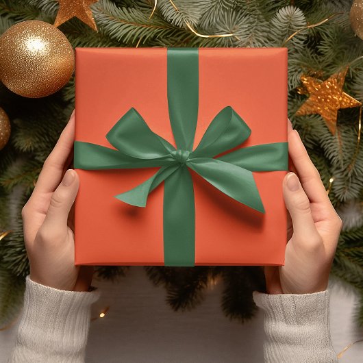 トレンドカラー – 炎の赤無地の色 – 転が ラッピングペーパー