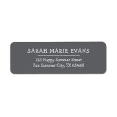 トレンドカラー – 石板グレー差出人住所ラベル ラベル (正面)