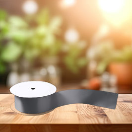 トレンドカラー – 石板グレー無地のカラー –  サテンリボン