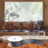 トレンドカラー – 石板グレー無地のカラー –  サテンリボン