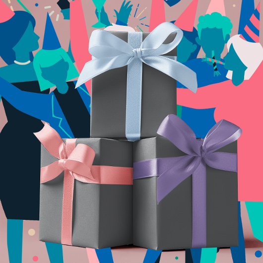 トレンドカラー – 石板グレー無地のカラー –  ラッピングペーパーシート