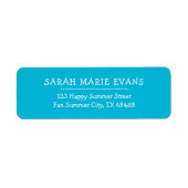 トレンドカラー – 鮮やかなシアンの差出人住所ラベル ラベル (正面)