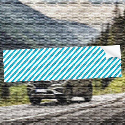 トレンドカラー – 鮮やかなシアンストライプのバンパーステッカー バンパーステッカー