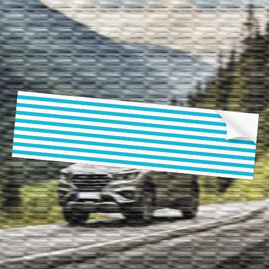 トレンドカラー – 鮮やかなシアンストライプのバンパーステッカー バンパーステッカー