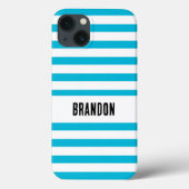 トレンドカラー – 鮮やかなシアンストライプの色 Case-Mate iPhoneケース (裏面)