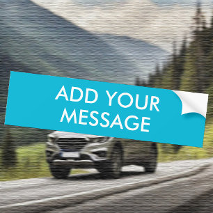 トレンドカラー – 鮮やかなシアンメッセージバンパーステッカー バンパーステッカー