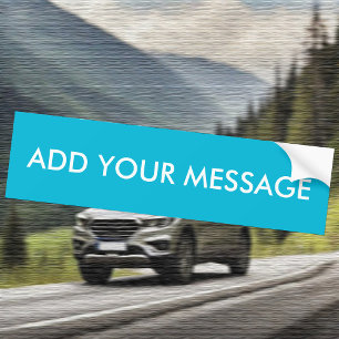 トレンドカラー – 鮮やかなシアンメッセージバンパーステッカー バンパーステッカー