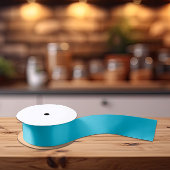 トレンドカラー – 鮮やかなシアン色 – 無地の サテンリボン