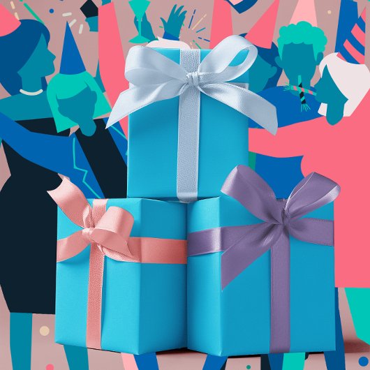 トレンドカラー – 鮮やかなシアン色 – 無地の ラッピングペーパーシート