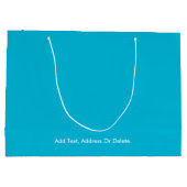 トレンドカラー – 鮮やかなシアン色 – 無地の ラージペーパーバッグ (裏面)