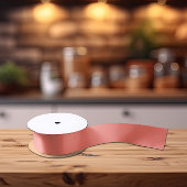 トレンドカラー – Coral Sunset Color 無地の - サテンリボン