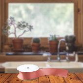 トレンドカラー – Coral Sunset Color 無地の - サテンリボン