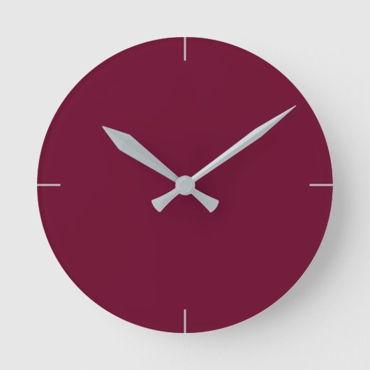 トレンドカラー – Dark Burgundy Round Clock ラウンド壁時計 (正面)