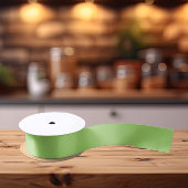 トレンドカラー – Kiwiグリーンカラー無地の- サテンリボン