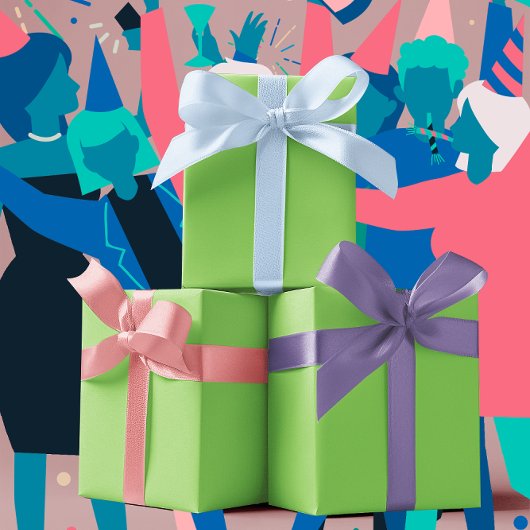 トレンドカラー – Kiwiグリーンカラー無地の- ラッピングペーパーシート