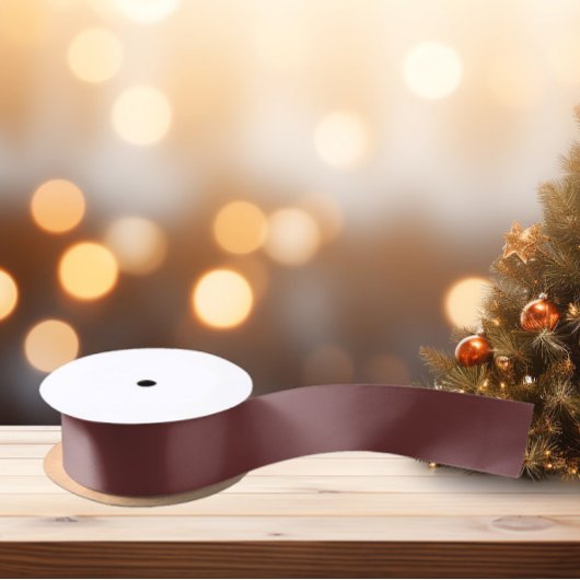 トレンドカラー – Mahogany Brown Color 無地の - サテンリボン