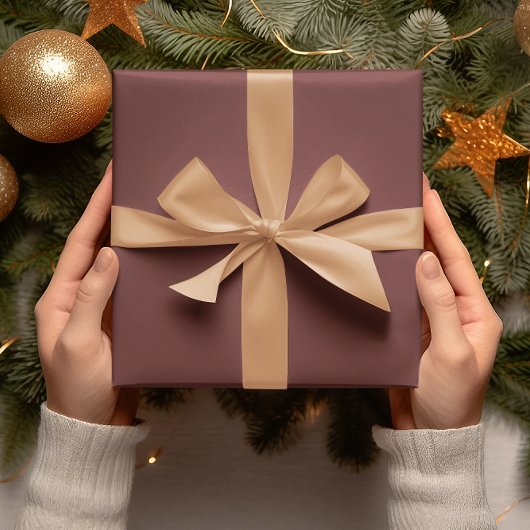 トレンドカラー – Mahogany Brown Color 無地の - 転が ラッピングペーパー