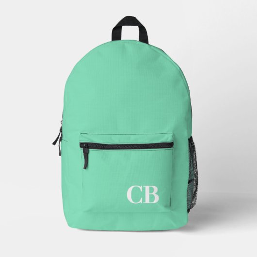 トレンドカラー – Minty Gree Monogram Printed Backpack プリントバックパック (正面)