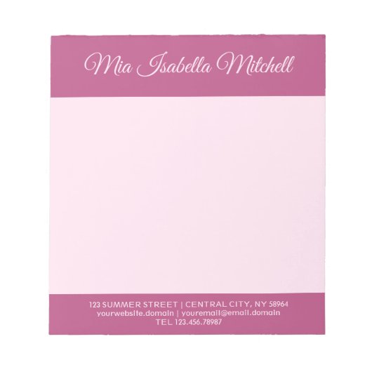 トレンドカラー – Pink Purple Berry Business Notepad ノートパッド (正面)