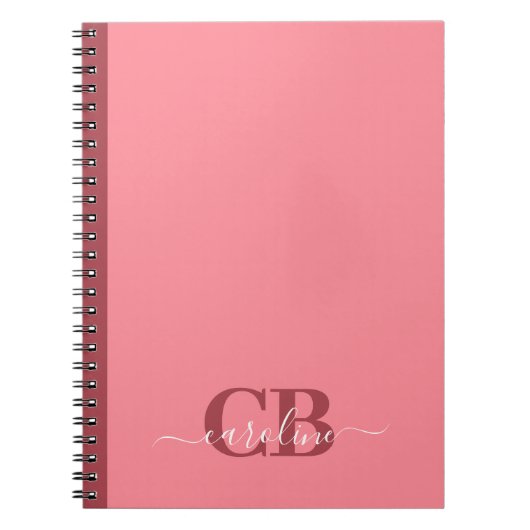 トレンドカラー – Watermelon Pink Script Notebook ノートブック (正面)